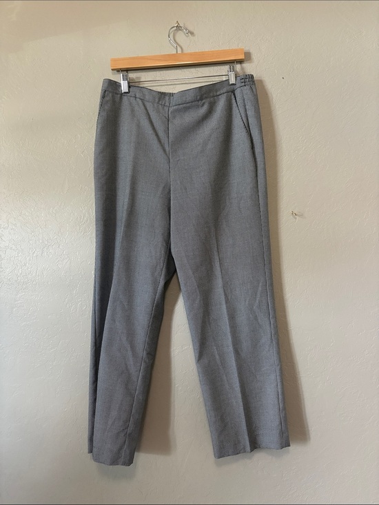 Samantha Grey Pants - Women's Grey Houndstooth Tailored Straight-Leg Trousers